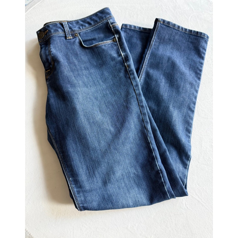 Lands End Women's Blue Denim Jeans Straight Leg Size 8